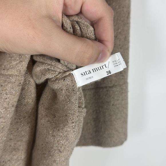 Sita Murt/ V-Neck Beige Knit Sweater Size 36 Made in Spain! - Picture 3 of 9